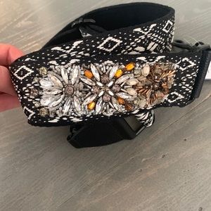 Rebecca Minkoff handbag guitar strap canvas beaded